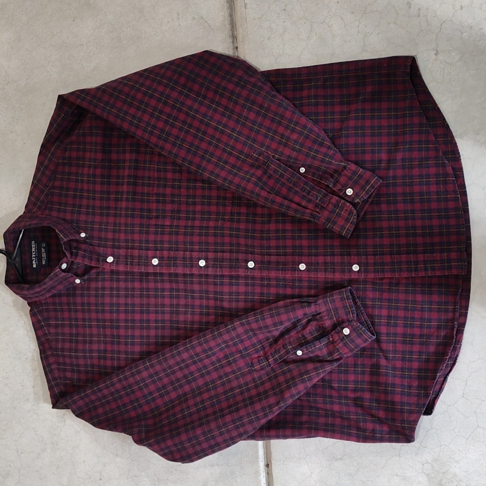Britches men's button down plaid shirt.